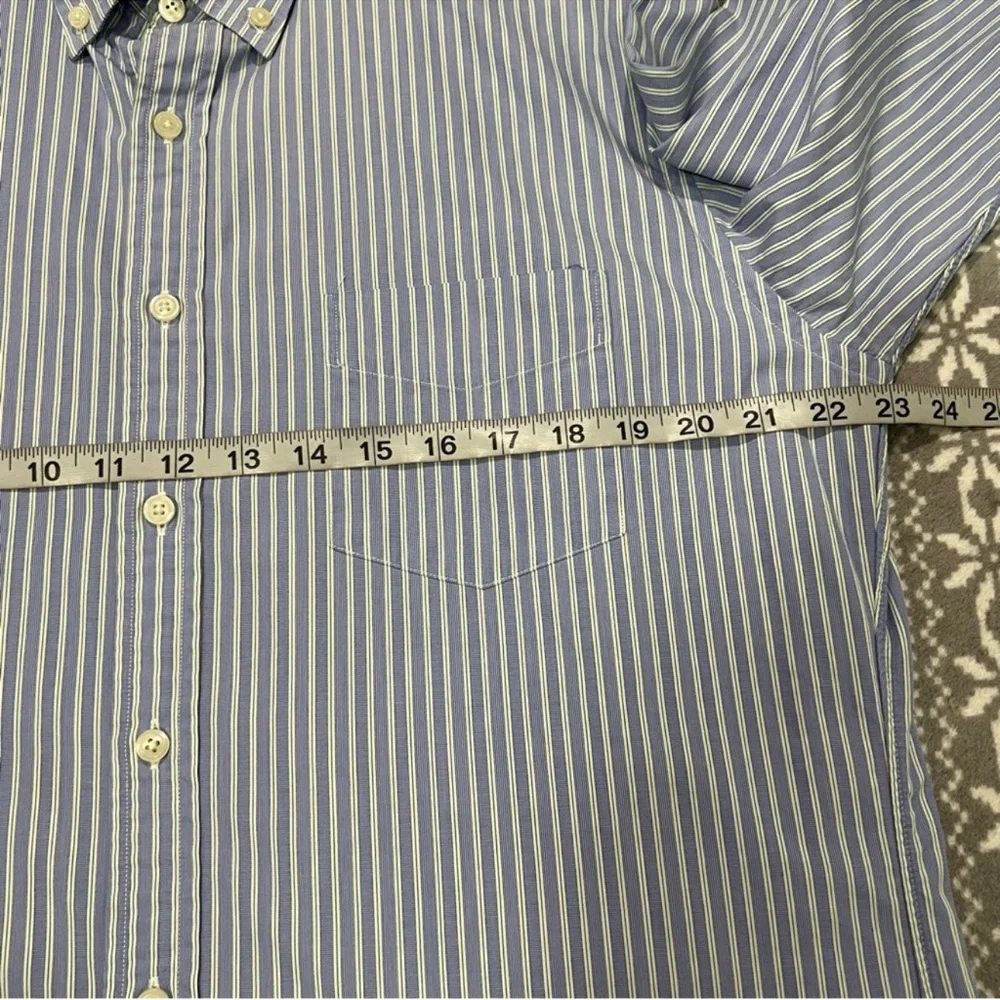 J.‎ Crew Striped Casual Blue Button Down Shirt Size Large
